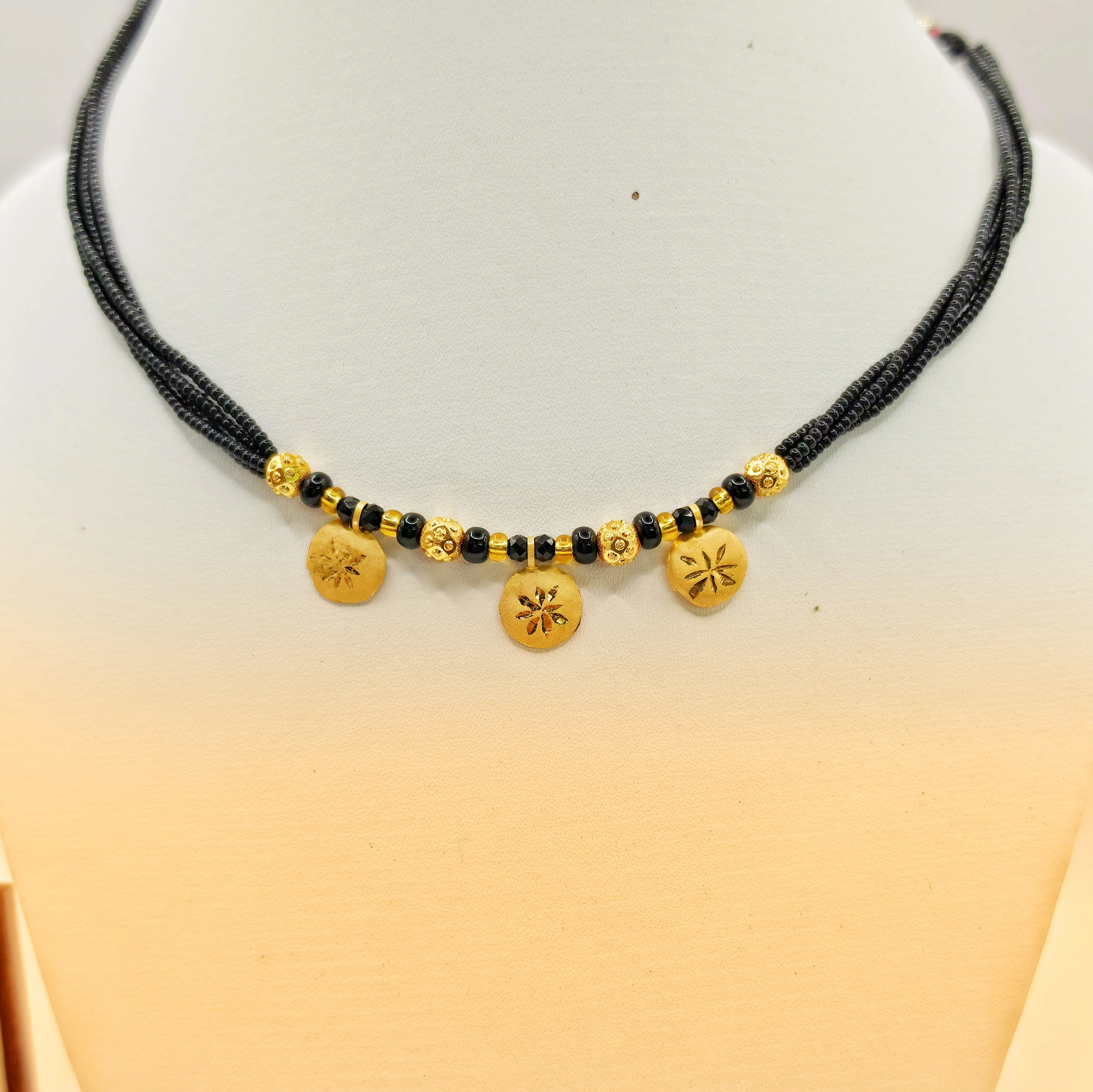 Striking Black Bead Fusion Necklace
